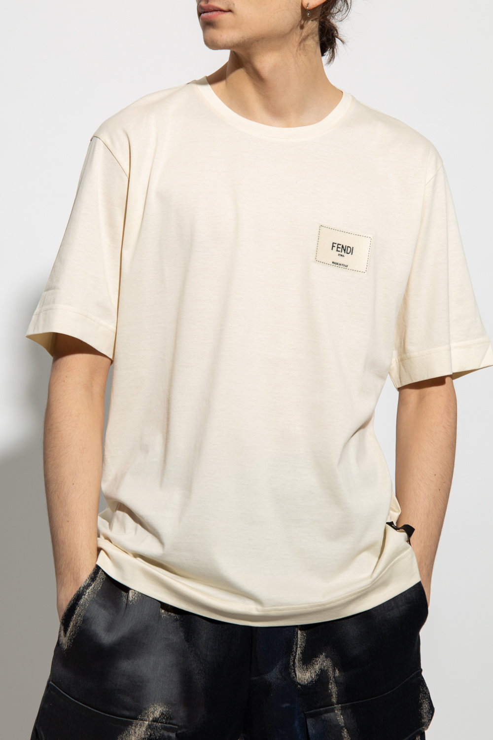 Fendi T-shirt with logo patches | Men's Clothing | Vitkac